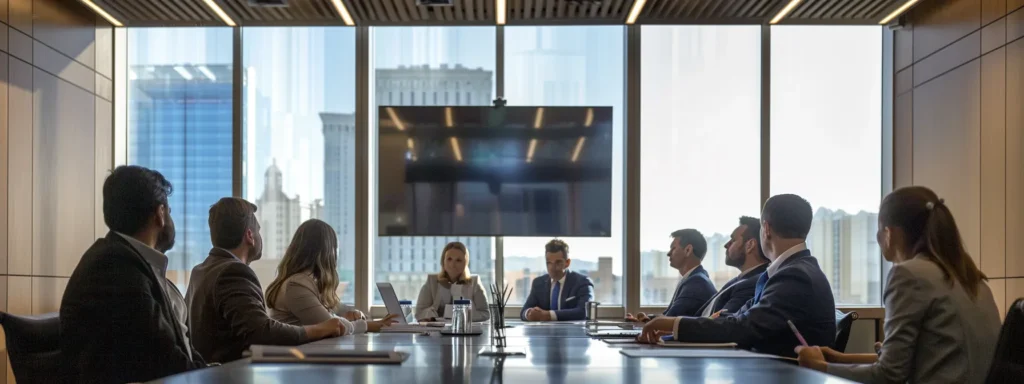 a group of professionals in a boardroom discussing emergency ac repair services in las vegas.